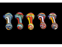 4.5"/90-95  Gr RASTA  & BRIGHT  COLORS ART KNOBBY PIPE, COLOR MIX