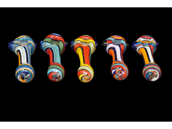 4.5"/90-95  Gr RASTA  & BRIGHT  COLORS ART KNOBBY PIPE, COLOR MIX