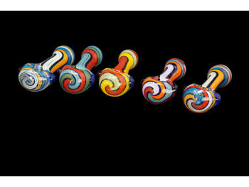 4.5"/90-95  Gr RASTA  & BRIGHT  COLORS ART KNOBBY PIPE, COLOR MIX