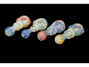 4.25"/100 Gr FUMED AND ART RIM PIPE, COLOR MIC