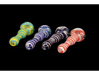 4.5"/75 Gr SWIRL ART RIM PIPE, COLOR MIX