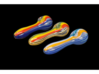 4"/65 Gr RASTA LINE ART MUTI COLOR HAND PIPE,COLOR MIX