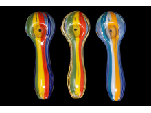 4"/65 Gr RASTA LINE ART MUTI COLOR HAND PIPE,COLOR MIX