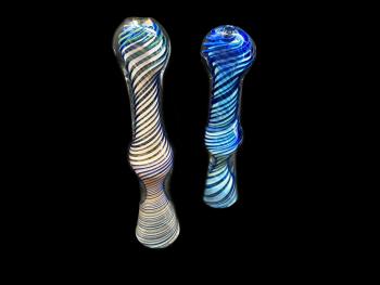 GOLD /SILVER FUMED  ART CHILLUM